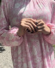 Pembe Çiçekli Elbise