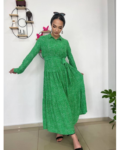 Victoria Yeşil Gömlek Elbise