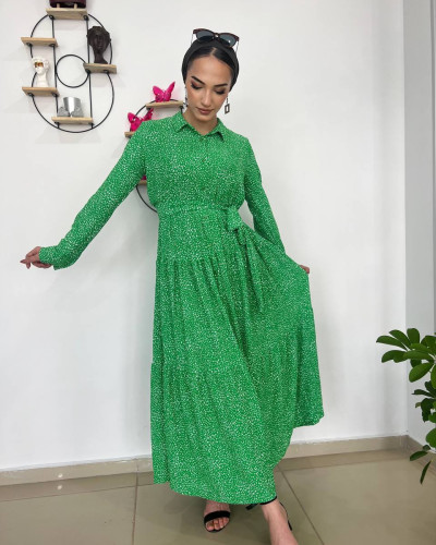 Victoria Yeşil Gömlek Elbise