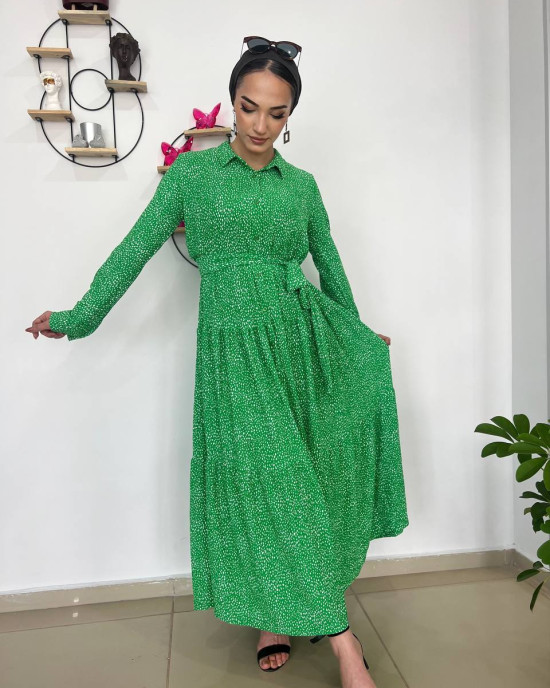 Victoria Yeşil Gömlek Elbise