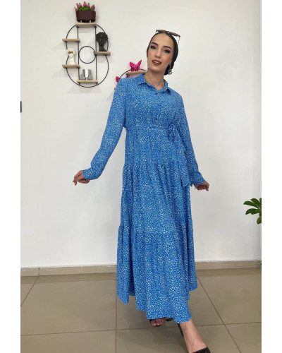 Victoria Mavi Gömlek Elbise