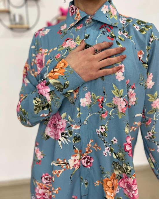 Gökçen Desenli Gömlek