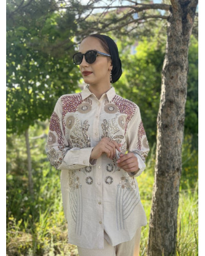 Hillary Nakışlı Gömlek