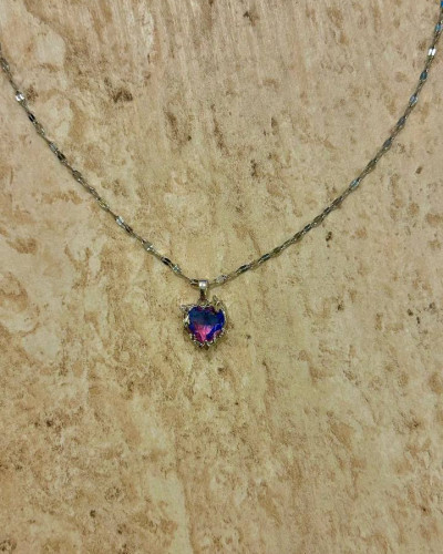 Mor Taşlı Kolye