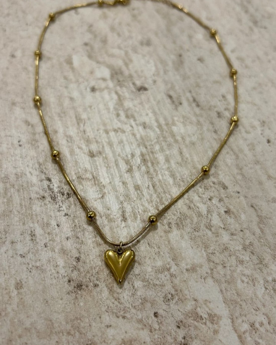 Dorika Gold Kalp Kolye