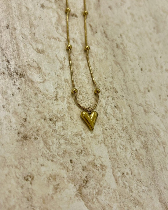 Dorika Gold Kalp Kolye