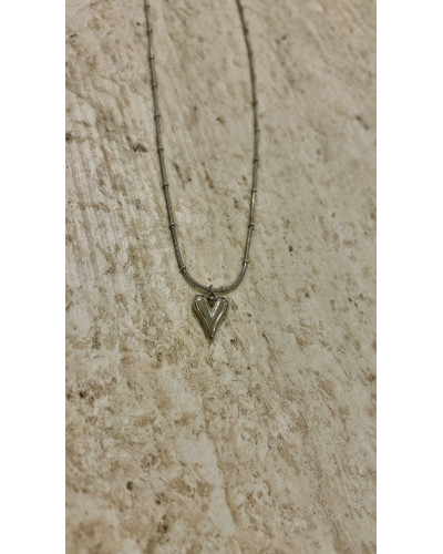 Silver Dorika Kalp Kolye