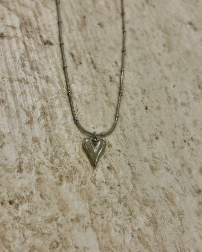 Silver Dorika Kalp Kolye