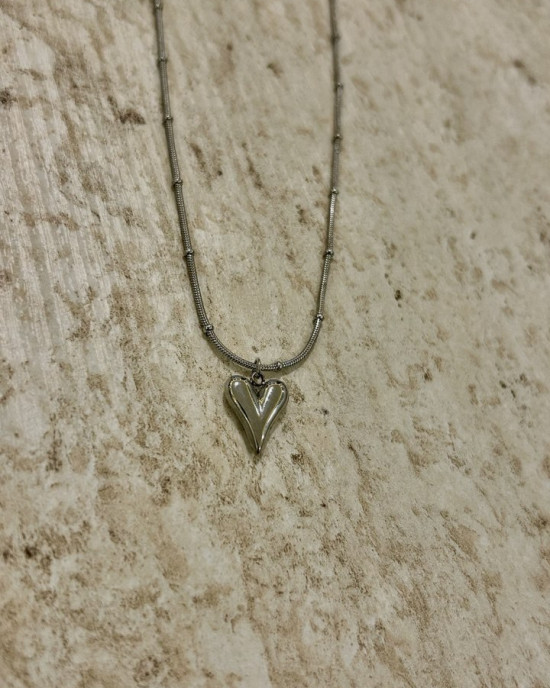 Silver Dorika Kalp Kolye