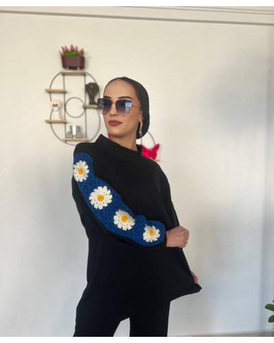 Rosa Çiçek İşlemeli Sweat