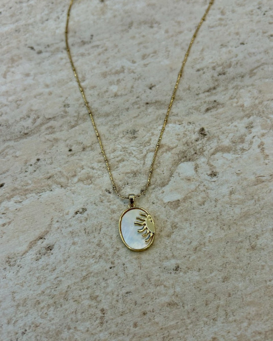 Sedefli Güneş Kolye