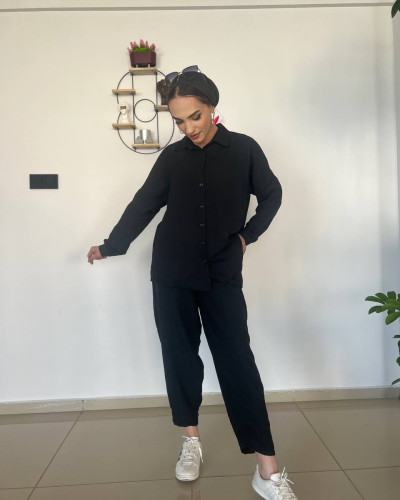 Elanora Siyah Keten Takım