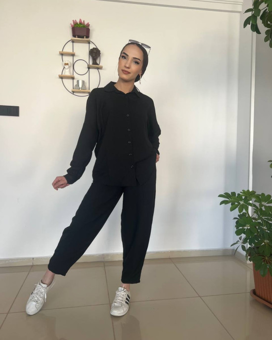 Elanora Siyah Keten Takım