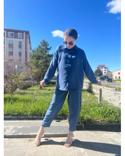 Elanora Lacivert Keten Takım