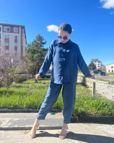 Elanora Lacivert Keten Takım